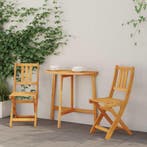 vidaXL Bistrostoelen voor buiten met kussen 2 pcs Massief, Tuin en Terras, Tuinstoelen, Verzenden, Nieuw