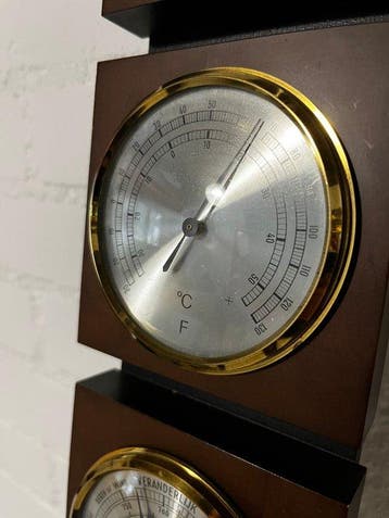 Weerstation - Hout, IJzer - Weerstation wandmodel