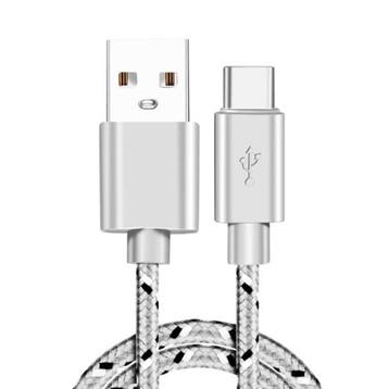 USB-C Oplaadkabel 2 Meter Gevlochten Nylon - Tangle, Télécoms, Téléphonie mobile | Chargeurs pour téléphone, Verzenden