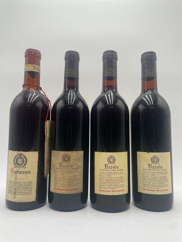 1961 Barbaresco, 1969, 1970 x2 Barolo, Valfieri - Piëmont, Verzamelen, Nieuw
