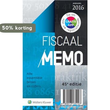 Fiscaal Memo januari 2016 9789013135107 Eikelboom & de Bondt, Verzenden, Gelezen, Eikelboom & de Bondt