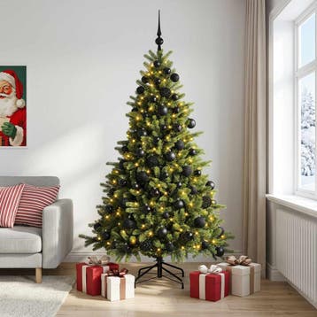 vidaXL Kunstkerstboom met kerstbal 180 cm 300 LEDs Warmwit, Verzenden, Nieuw