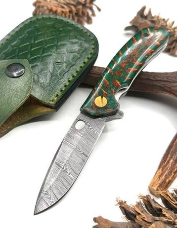 Keukenmes - Japanse mes. Handgemaakte Damascus-gesmeed