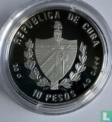 Cuba 10 pesos 1997 (PROOF) Vicente Yáñez Pinzón, Timbres & Monnaies, Monnaies | Amérique, Verzenden, Losse munt