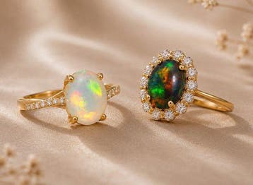Zilver - Ring - (2) Ethiopische opaalringen