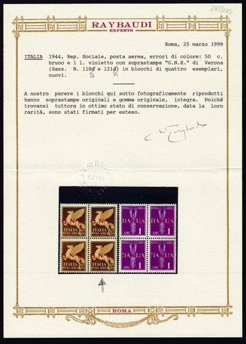 Republikeinse Nationale Garde 1944 - Luchtpost Pegaso 50 c., Postzegels en Munten, Gestempeld