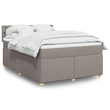 vidaXL Boxspring met matras stof taupe 140x200 cm, Huis en Inrichting, Verzenden, Nieuw
