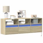 vidaXL Tv-wandmeubel met LED-verlichting 130x31x45 cm sonoma, Verzenden, Nieuw