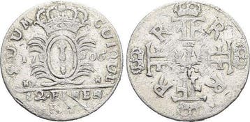 1/12 taler, daalder 1706 Brandenburg-Preussen Pruisen Fri..., Verzenden