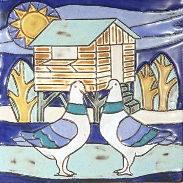 Mid-century modern Tegel - NO RESERVE - Wantegel in houten