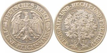 1931g Weimarer Republik 5 Reichsmark Eichbaum 1931 G extr..., Verzenden