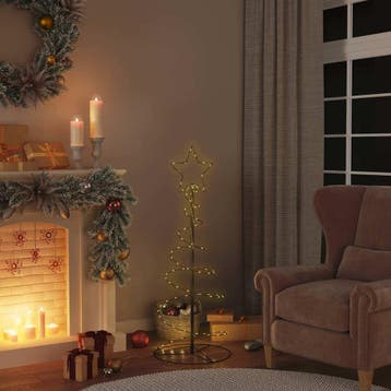 vidaXL LED-kerstboom 80 LEDs warm wit 120 cm, Diversen, Kerst, Verzenden, Nieuw