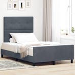 vidaXL Boxspring bed met hoofdeinde Donkergrijs 120 x 190 cm, Verzenden, Nieuw