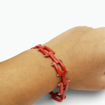 Bloedkoraal - Zilver - Armband - handgemaakt