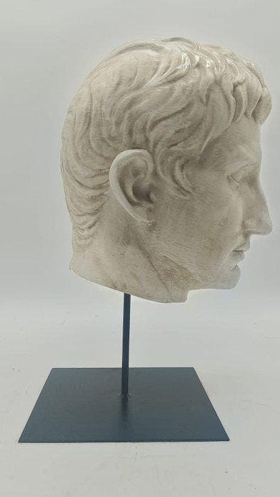 sculptuur, Testa di Augusto - 39 cm - marmerpoeder, Antiek en Kunst, Curiosa en Brocante