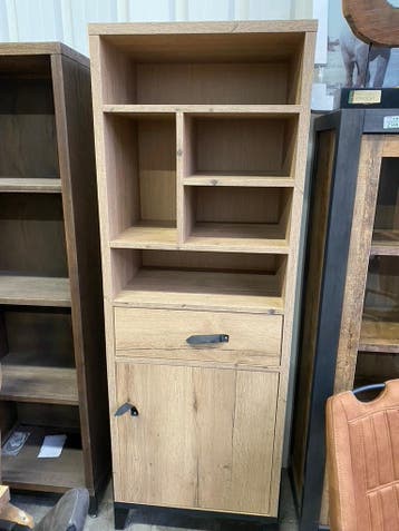 Woody boekenkast, natur, Huis en Inrichting, Nieuw, Overige materialen, Met lade(s)