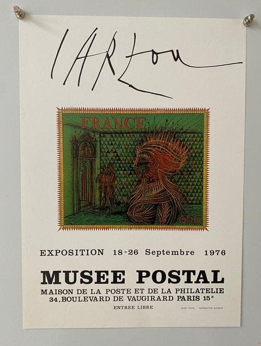 Jean Carzou - Affiche d’exposition, Musée Postal, Paris,, Antiquités & Art, Art | Dessins & Photographie