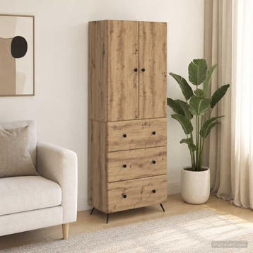 vidaXL Kast Set 2 st 66 x 34,5 x 90 cm Bewerkt hout, Verzenden, Nieuw