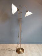 Staande lamp - Berliner - Messing, Glas - Opaline - 2 Lights, Antiek en Kunst