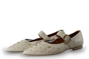 Manfield Ballerinas in maat 40 Beige, Kleding | Dames, Verzenden, Beige, Ballerina's, Zo goed als nieuw