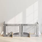 vidaXL Hondenhek met standaarden 4 pcs Grijs sonoma 80 x 60, Verzenden