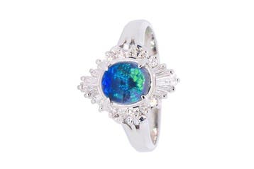 Ring Platina Opaal - Diamant, Nieuw