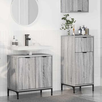 vidaXL Badkamermeubel Set 2 st Grijs Sonoma, Verzenden, Nieuw