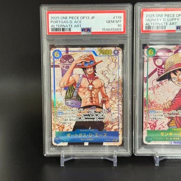 Bandai - 3 Graded card - One Piece - Monkey D Luffy, Portgas, Nieuw