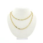 Gouden fantasieschakel ketting, Handtassen en Accessoires, Kettingen, Ophalen of Verzenden, Gebruikt, Overige kleuren, Goud