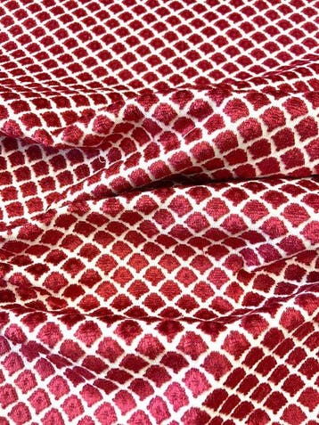 Prachtig jacquardfluweel met een klein geometrisch motief in