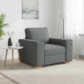 vidaXL Sofa Stoel Donkergrijs 100x78x84 cm Stof, Verzenden