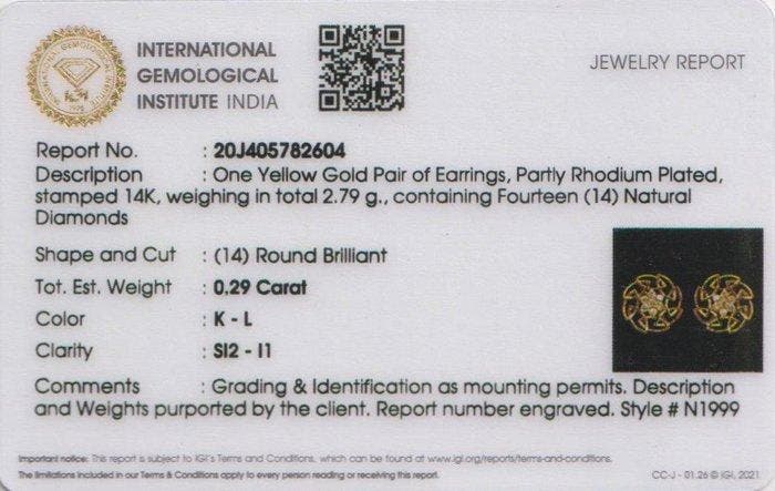 Sans prix de réserve - Boucles doreilles cloutées - 14, Handtassen en Accessoires, Antieke sieraden