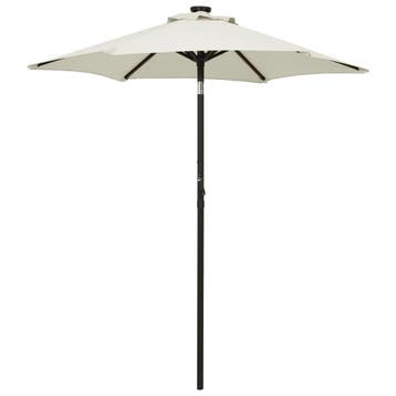 vidaXL Parasol met LED-verlichting 200x211 cm aluminium, Verzenden, Nieuw