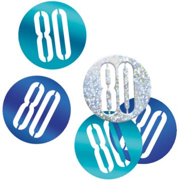 Tafelconfetti 80 Jaar Blauw 14gr, Verzenden