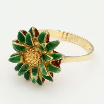 Bague - 18 carats Or jaune - Emaille, Nieuw