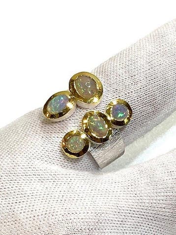 Sans prix de réserve - Bague Gold-filled, Argent - Opale, Nieuw