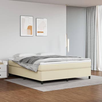 vidaXL Boxspring bed kunstleer crèmekleurig 180x200 cm, Verzenden, Nieuw