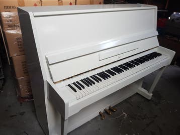 Bon piano blanc Lirika en bon état, accordé et garanti pro., Musique & Instruments, Pianos, Utilisé, Blanc, Piano, Brillant