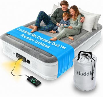 Huddle Luchtbed met pomp | Tweede kansje | OP = OP, Verzenden, Ingebouwde pomp, Zo goed als nieuw, 2-persoons