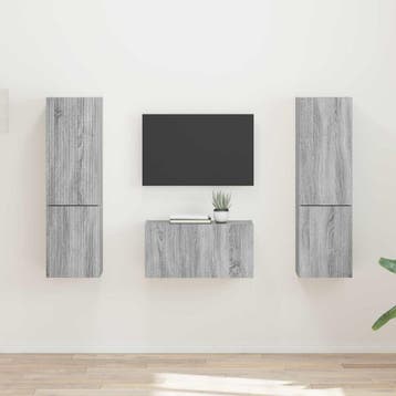 vidaXL Tv-meubelset 5 pcs Grijs Sonoma Bewerkt hout, Verzenden, Nieuw