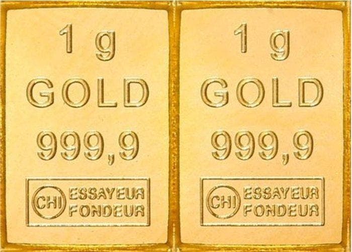 2 gram - Goud .999 - Valcambi, Switzerland (Zonder, Postzegels en Munten, Edelmetalen en Baren