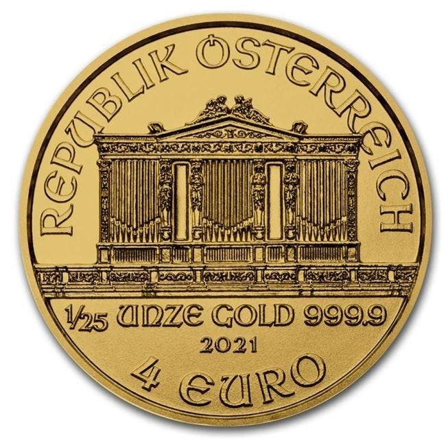 Oostenrijk. 4 Euro 2021 1/25 oz €4 EUR Austrian Gold, Timbres & Monnaies, Métaux nobles & Lingots