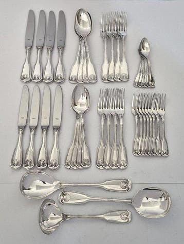 Robbe & Berking, model Augsburger Muschel - Bestekset (41) -, Antiek en Kunst