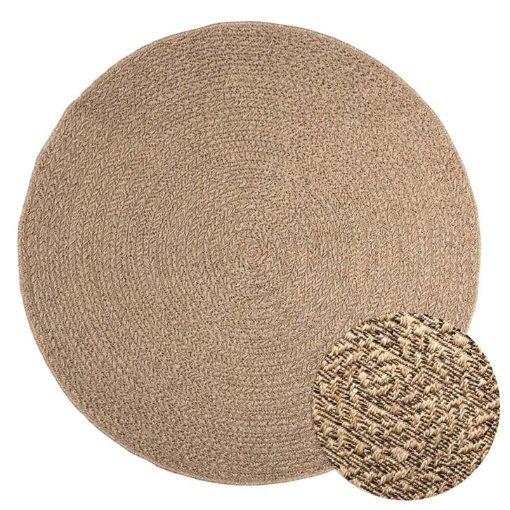 vidaXL Vloerkleed ZIZUR binnen en buiten 160 cm jute look, Huis en Inrichting, Stoffering | Tapijten en Vloerkleden, Nieuw, Verzenden