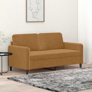 vidaXL Tweezitsbank / zetel 140 cm stof bruin, Verzenden, Nieuw