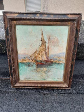 Merio Ameglio (1897-1970) - Tartane en méditerranée, Antiek en Kunst