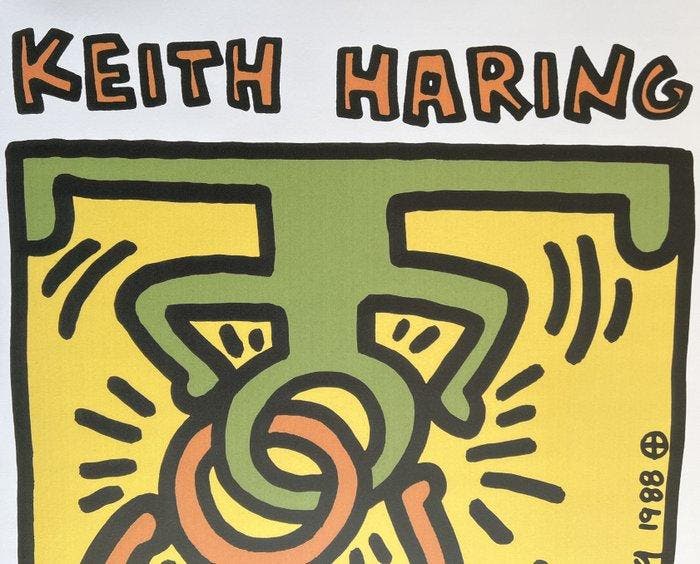 Keith Haring - Keith Haring Düsseldorf 1988 - Jaren 1980, Antiquités & Art, Art | Dessins & Photographie