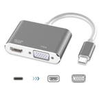 DrPhone CHX - 2 in 1 Adapter USB-C naar HDMI & VGA - 4k, Verzenden, Nieuw