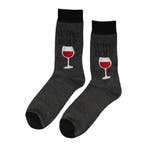 Sokken - Wijn Print - Grijs - Katoen - Maat 38-45