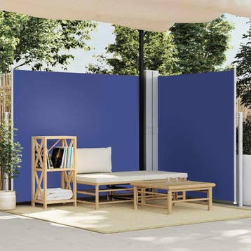 vidaXL Windscherm uittrekbaar 160x600 cm blauw, Verzenden